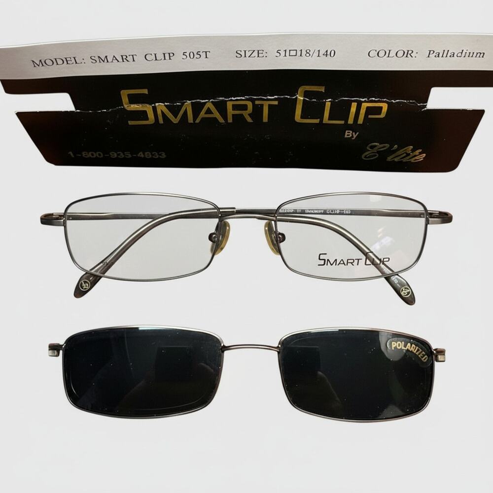 ELITE Eyewear Smart Clip 505T Titanium Eye Sunglasses 51-18-140 B:28 Coffee